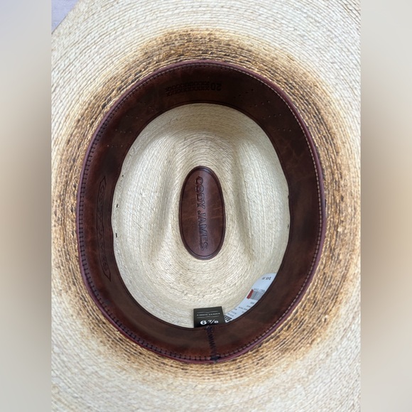 Cody James Natural Palm Leaf Ponderosa straw cowboy hat - Picture 3 of 7